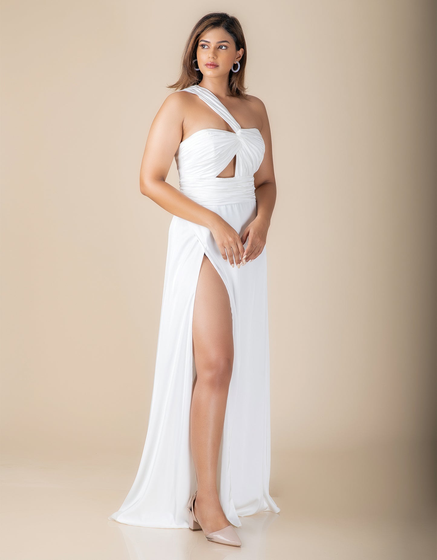 Florence gown back view wholesale showcasing train and details