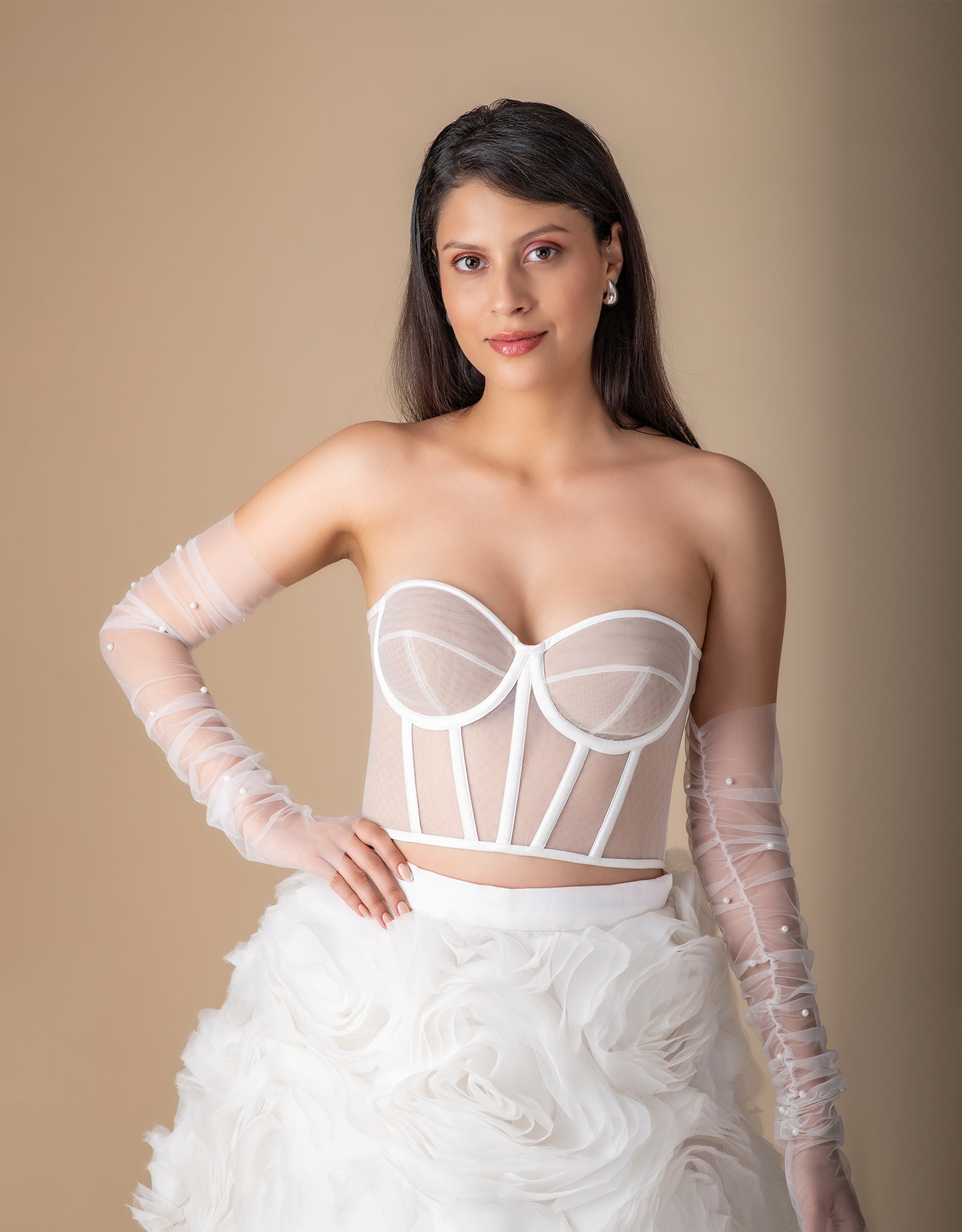 Side angle view Avignon Skirt couture wholesale