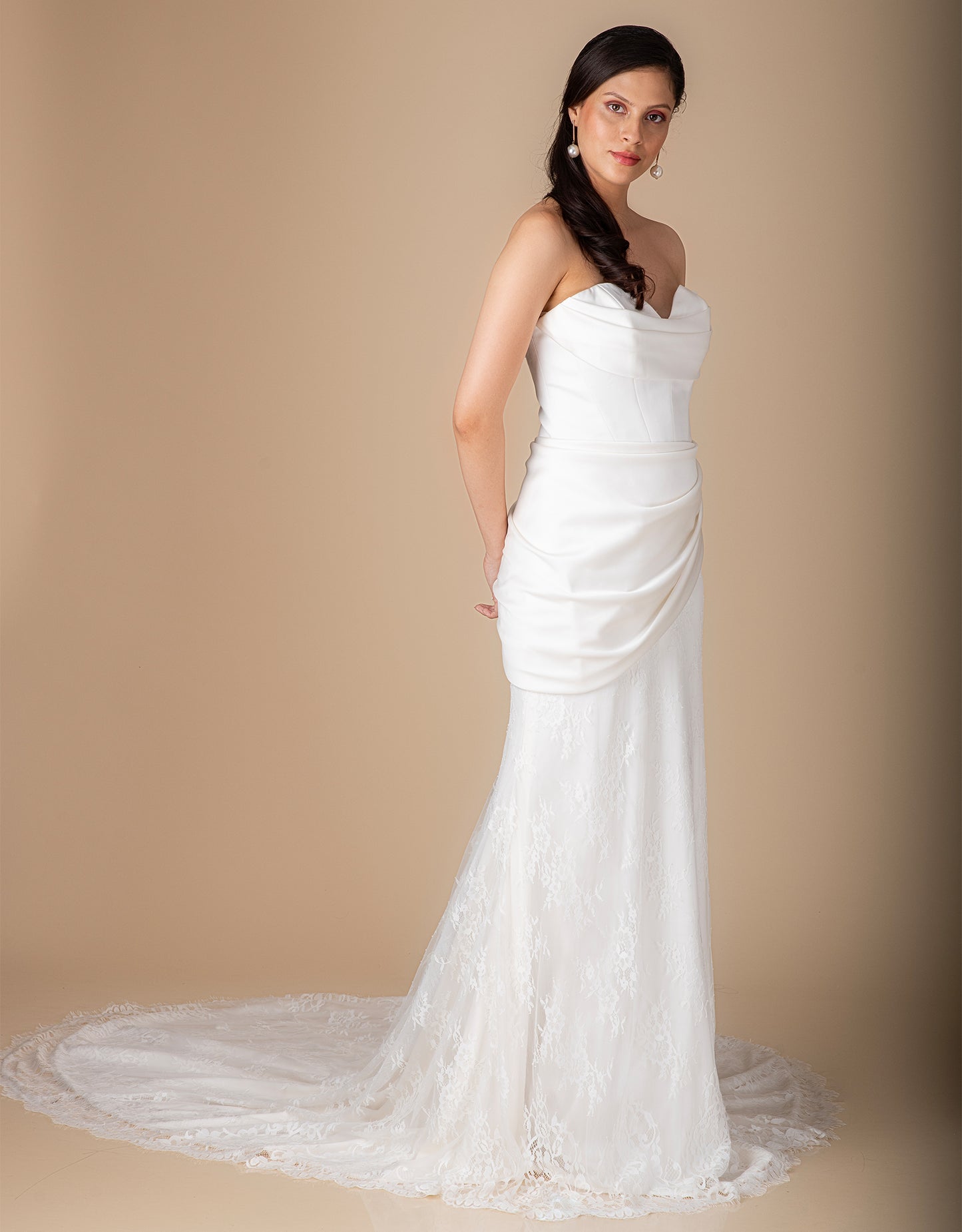 Madrid couture gown wholesale front view elegant bridal style