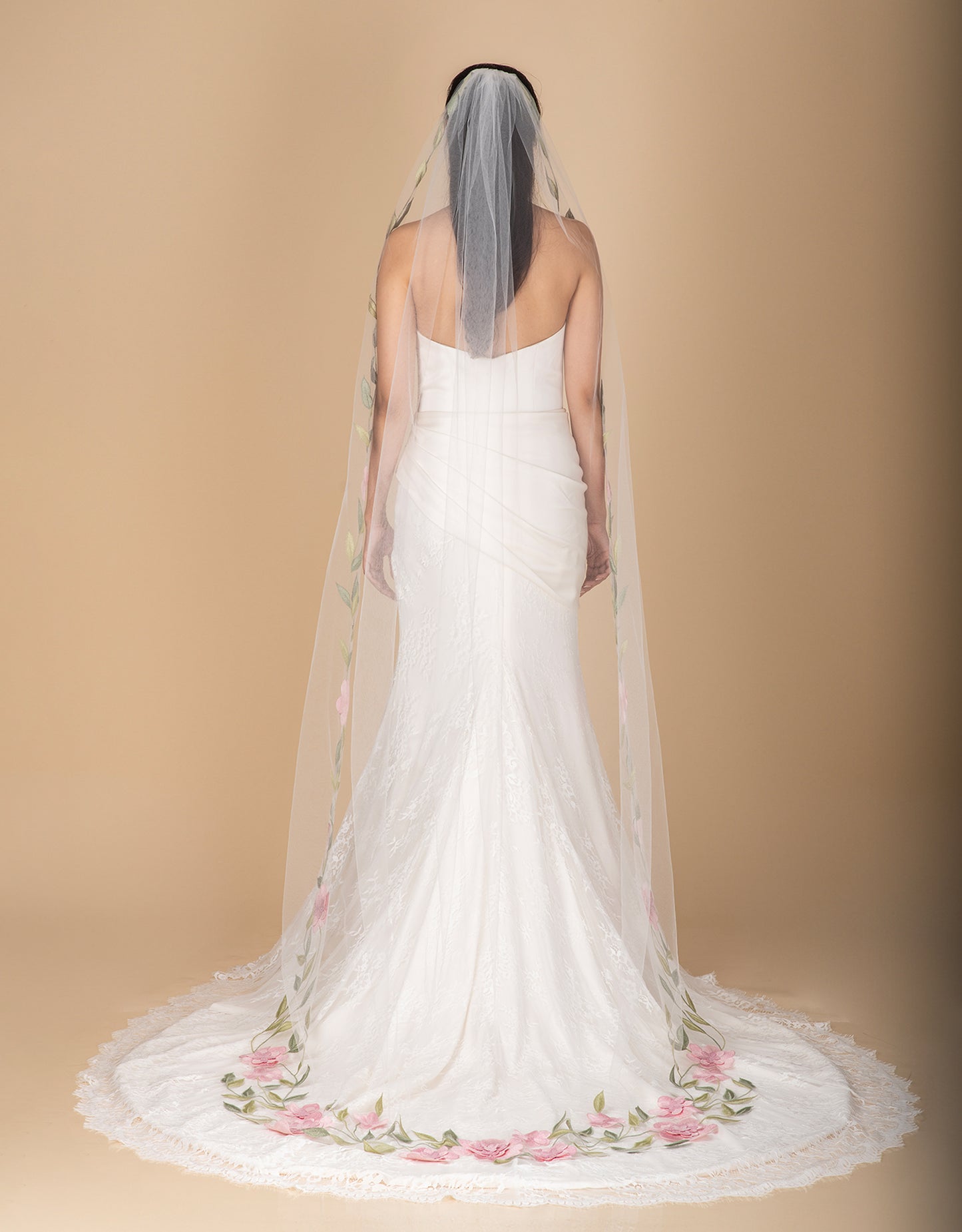 Blossom Veil couture veil wholesale side angle