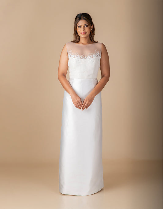 Genevieve couture gown wholesale front view elegant bridal style