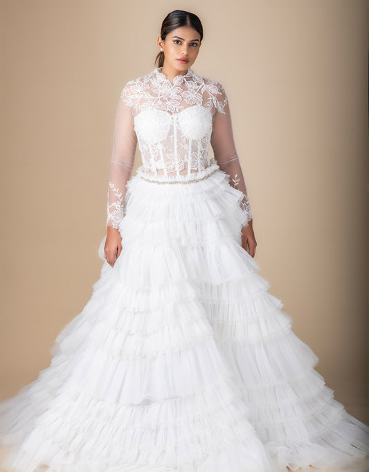 Lisboa Jacket wholesale bridal couture accessory front view