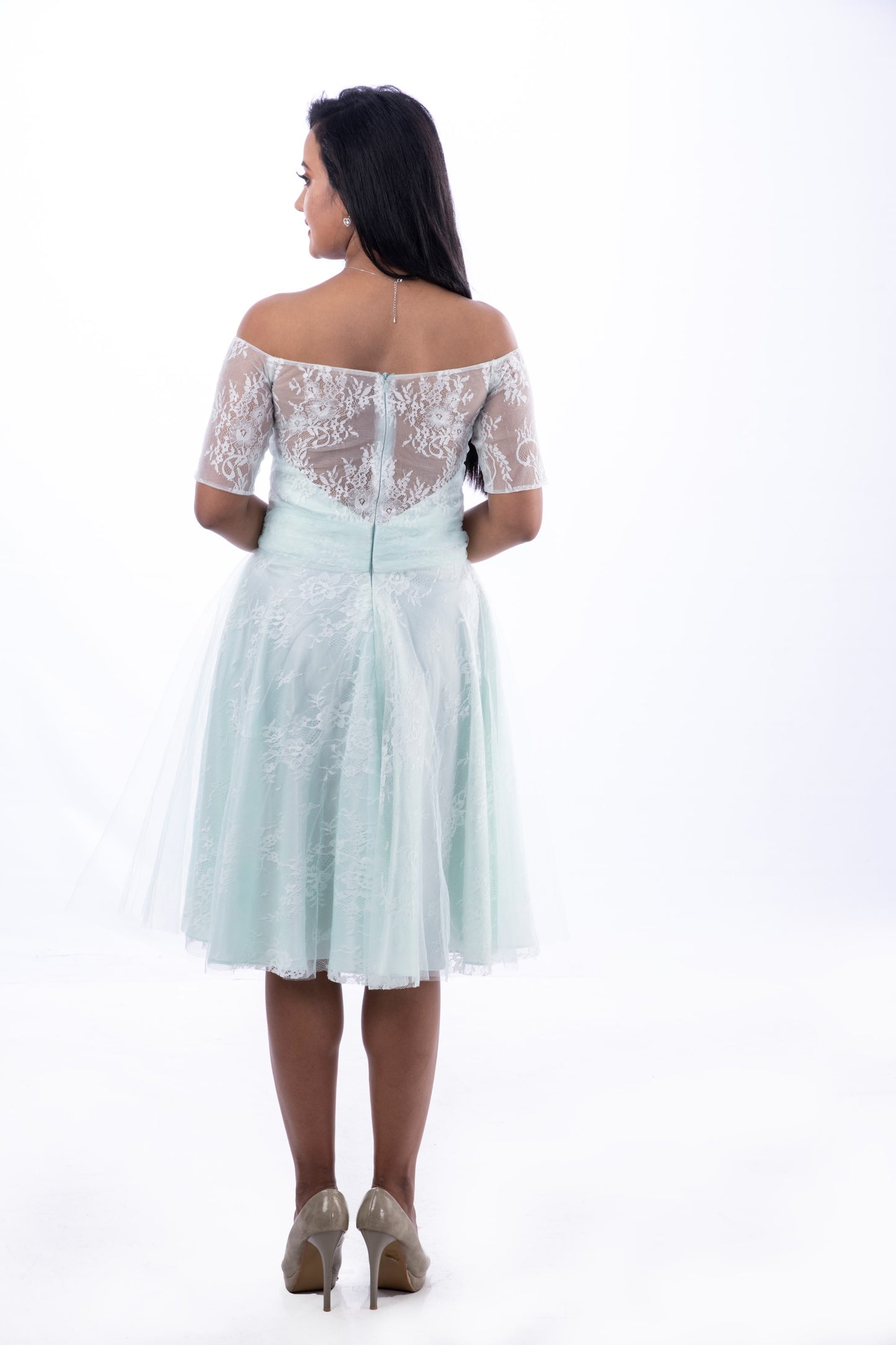 Close-up Barbara gown embroidery wholesale couture