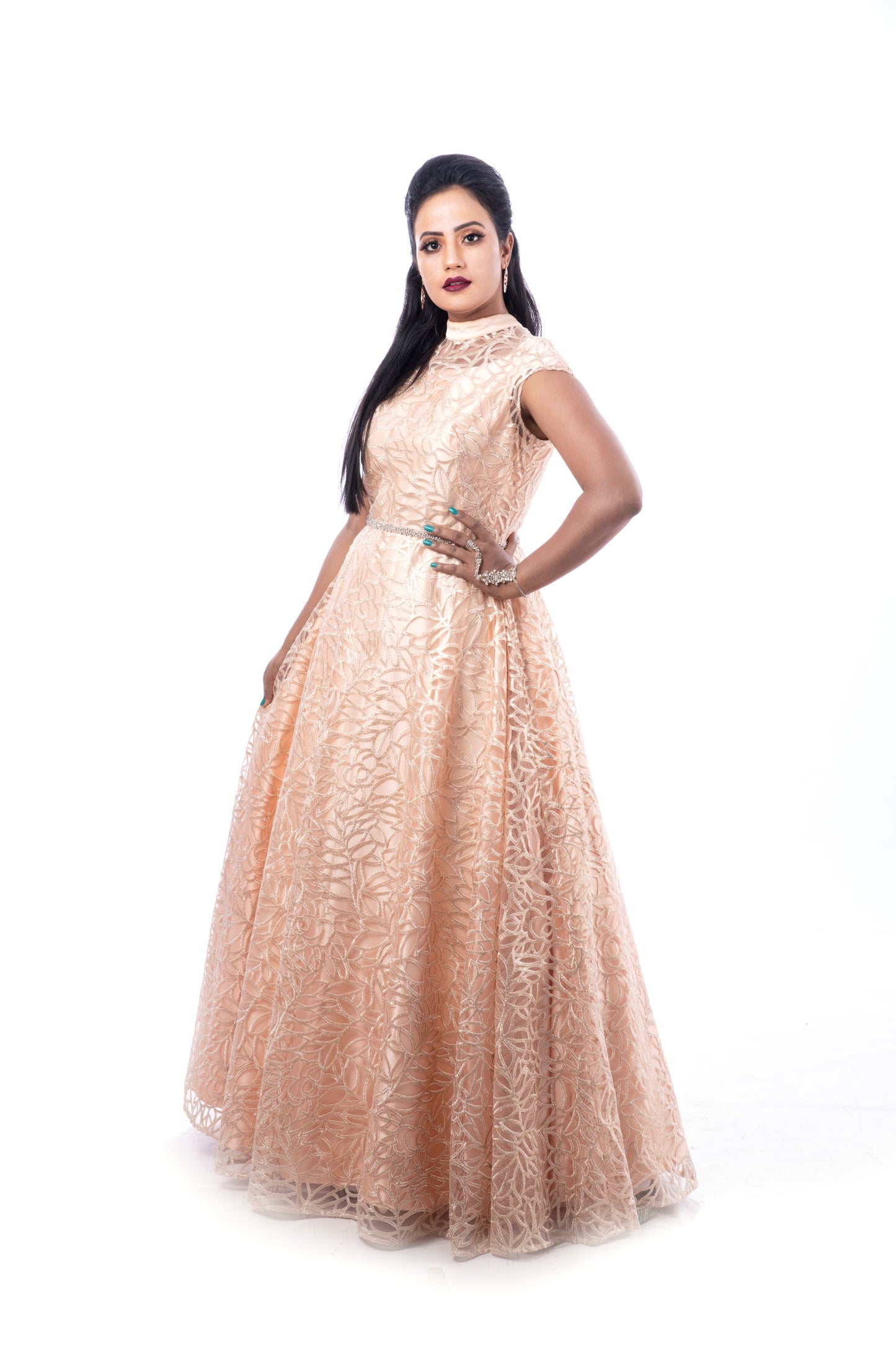 Elizabath gown wholesale detailing close-up embroidery couture