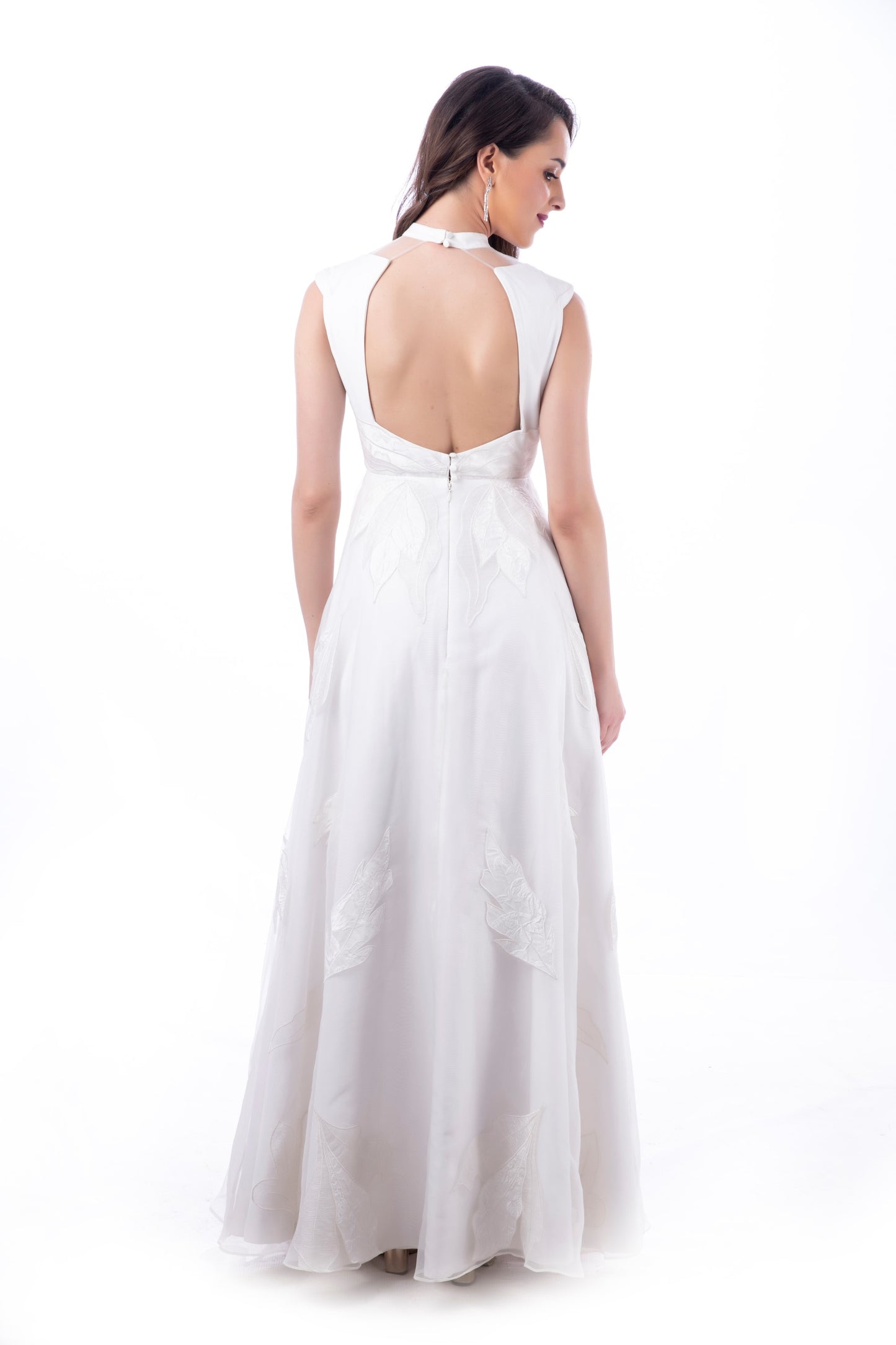 Leafy motif accessory wholesale couture detailing bridal close-up