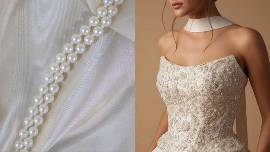 Pearl embellished wedding dress