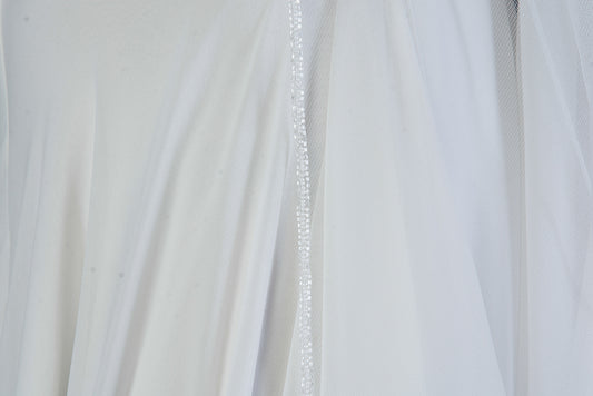 Silver Sparkle Fingertip Veil